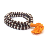 Rudraksha Mala 108 +1 Beads in Silver Caps